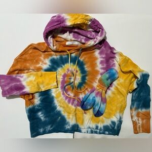 Daydreamer tie dye hoodie matching socks Medium